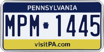 PA license plate MPM1445