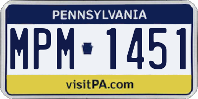 PA license plate MPM1451