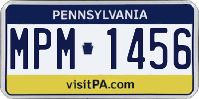 PA license plate MPM1456