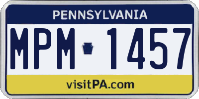 PA license plate MPM1457
