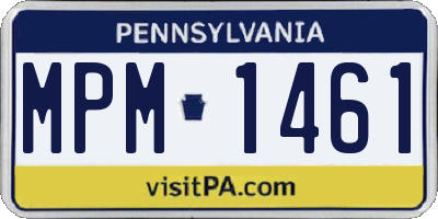 PA license plate MPM1461