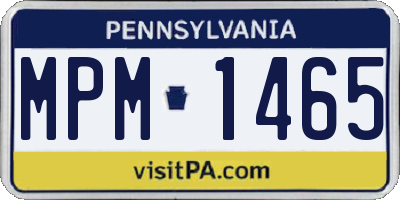 PA license plate MPM1465