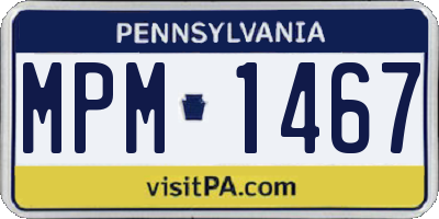 PA license plate MPM1467