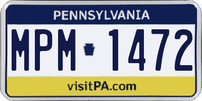 PA license plate MPM1472