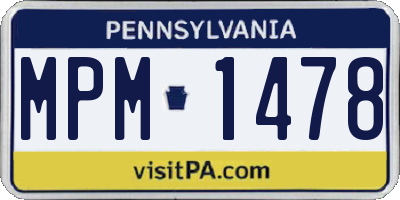 PA license plate MPM1478