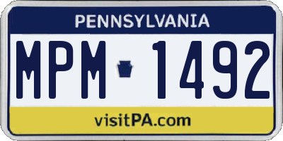 PA license plate MPM1492