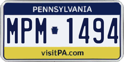 PA license plate MPM1494