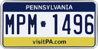 PA license plate MPM1496