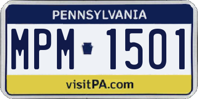 PA license plate MPM1501