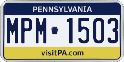 PA license plate MPM1503