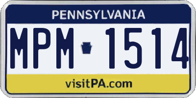 PA license plate MPM1514