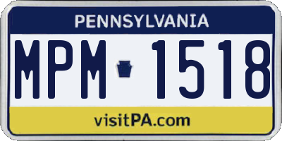 PA license plate MPM1518