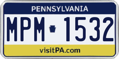 PA license plate MPM1532