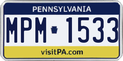PA license plate MPM1533
