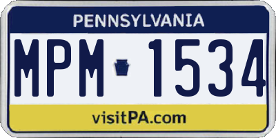 PA license plate MPM1534