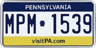 PA license plate MPM1539