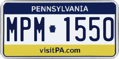 PA license plate MPM1550