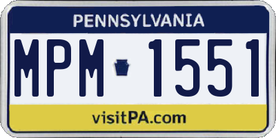 PA license plate MPM1551