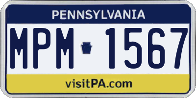 PA license plate MPM1567
