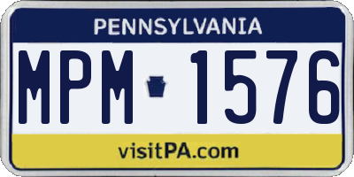 PA license plate MPM1576