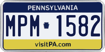 PA license plate MPM1582
