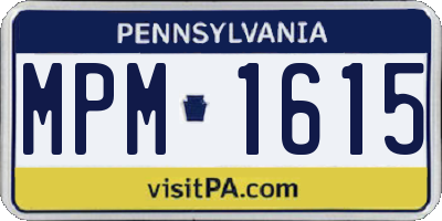 PA license plate MPM1615