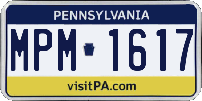 PA license plate MPM1617