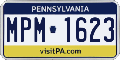 PA license plate MPM1623