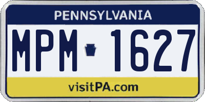 PA license plate MPM1627
