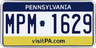 PA license plate MPM1629