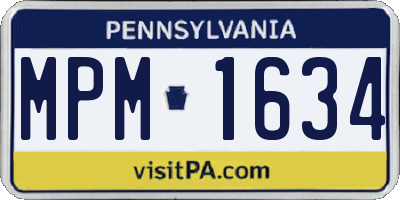 PA license plate MPM1634