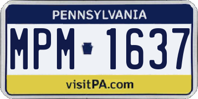PA license plate MPM1637