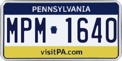 PA license plate MPM1640