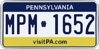 PA license plate MPM1652