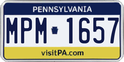 PA license plate MPM1657