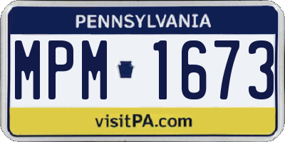 PA license plate MPM1673