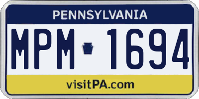 PA license plate MPM1694