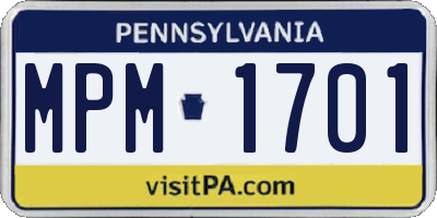 PA license plate MPM1701