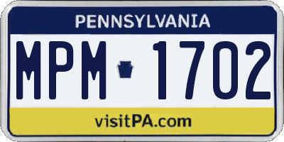 PA license plate MPM1702