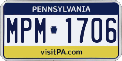 PA license plate MPM1706
