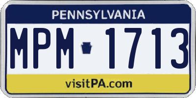 PA license plate MPM1713