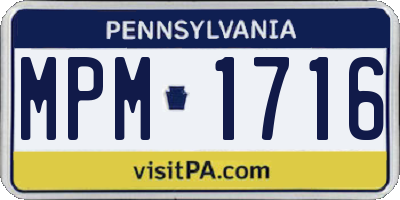 PA license plate MPM1716