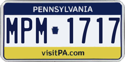 PA license plate MPM1717