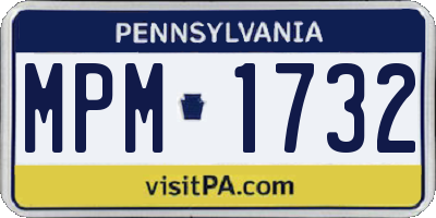 PA license plate MPM1732
