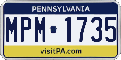 PA license plate MPM1735