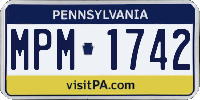 PA license plate MPM1742