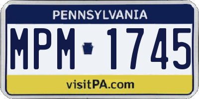 PA license plate MPM1745