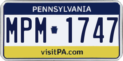 PA license plate MPM1747