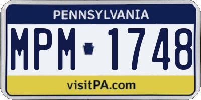 PA license plate MPM1748