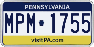 PA license plate MPM1755